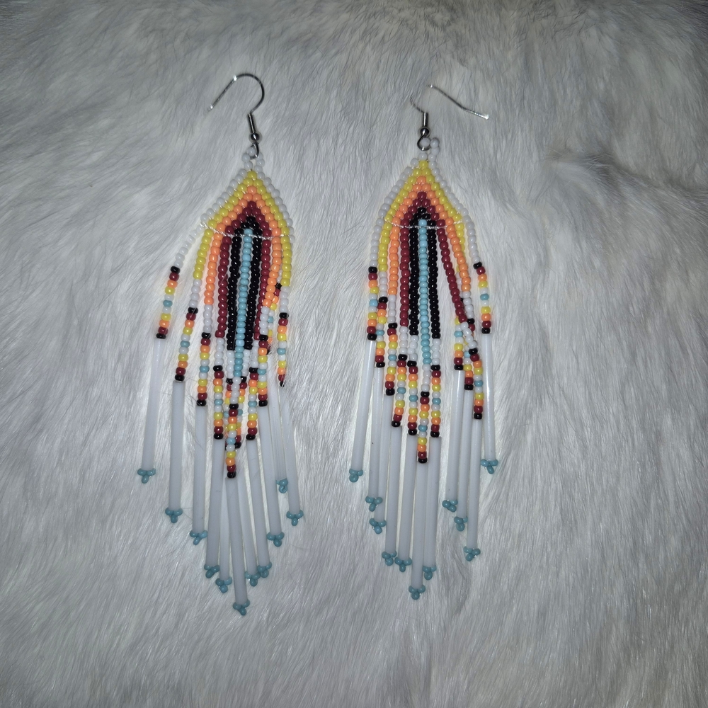 Colorful Beaded Dangle Earrings